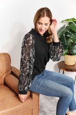 And The WhyFull Size Foil Printed Sleeve Top