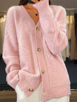 Full Size Textured Knit Button-Down Cardigan Plus Size