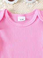 Children's Ruffle Trim Ribbed Top and Daisy Overalls Set