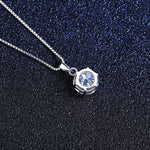 1 Carat Moissanite 925 Sterling Silver Pendant Necklace