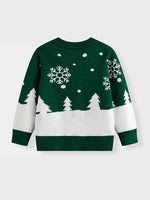 Children's Christmas Tree Round Neck Sweater