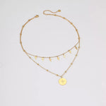 18K Gold-Plated Cross Double Layered Pendant Necklace