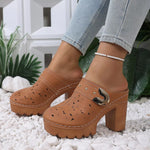 Round Toe Block Heels Sandals