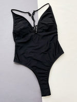 Cutout Plunge Spaghetti Strap One-Piece Swimwear - Ladyez