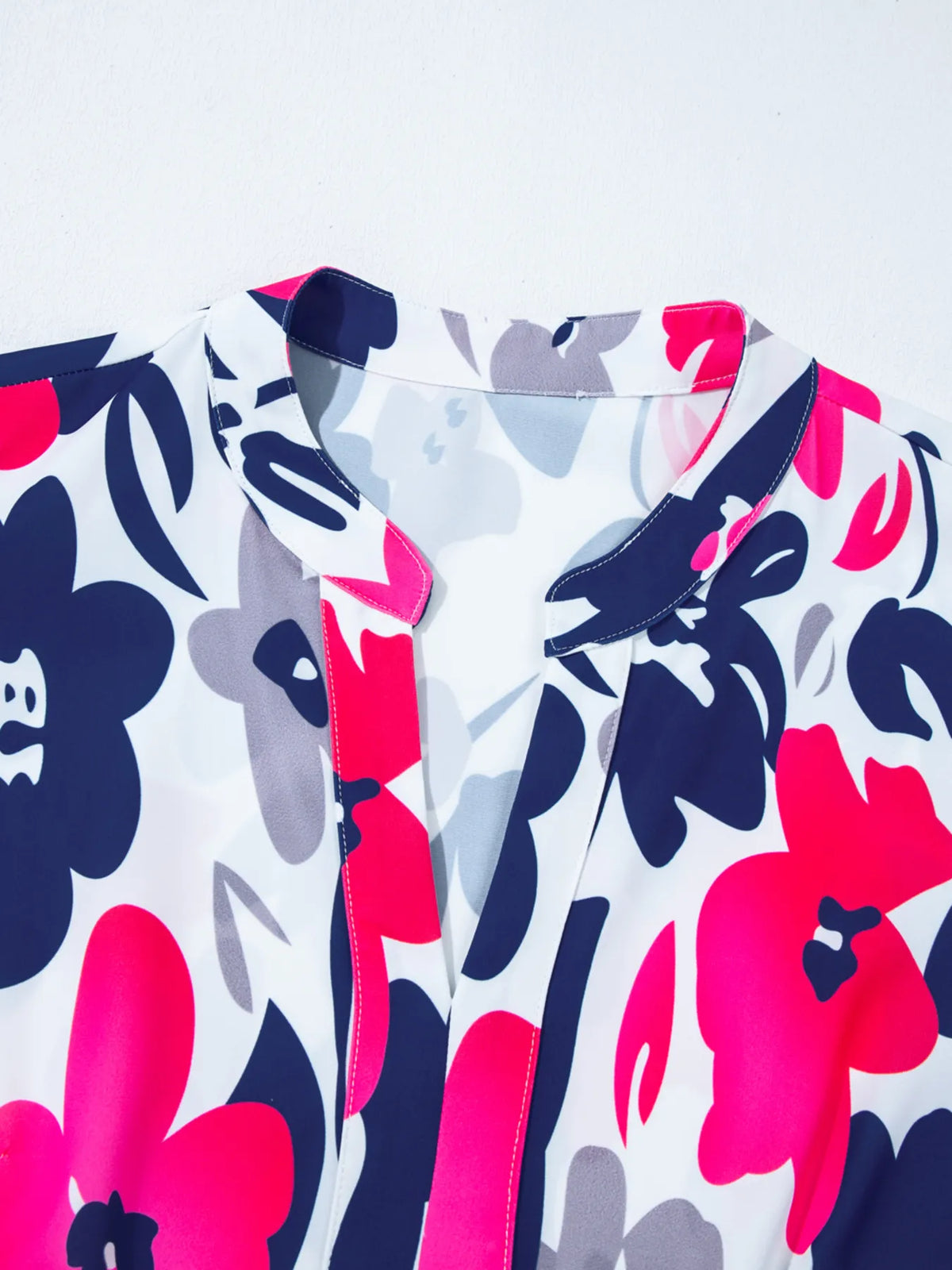 Printed Notched Neck Flutter Sleeve Mini Dress - Ladyez