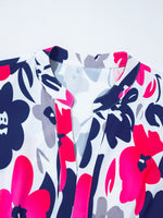 Printed Notched Neck Flutter Sleeve Mini Dress - Ladyez