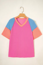 Color Block Twisted Ribbed Tee