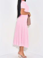 Textured Knit Short Sleeve Dress