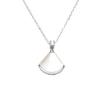 Fan-Shaped Mother of Pearl Pendant Necklace