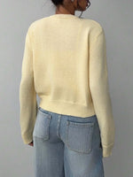 Button-Up Long Sleeve Knit Cardigan