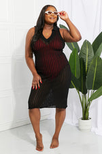 Openwork Johnny Collar Cover Up Dress - Ladyez