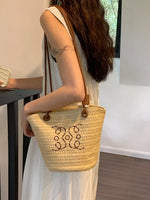 Straw Bucket Shoulder Bag