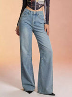 Wide Leg Wash Jeans
