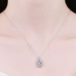 1 Carat 925 Sterling Silver Moissanite Pendant Necklace
