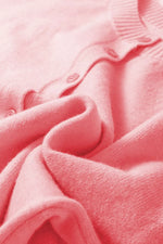 Blossom 3/4 Sleeve Boxy Knit Button Down Sweater Cardigan