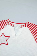 Star Detail Flag Inspired Short Sleeve Top