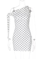 Polka Dot Sleeveless Mini Dress with Bow Accents