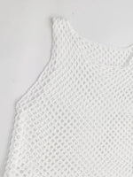 Tassel Hem Hollow Out Sleeveless Cover Up - Ladyez