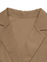 Lapel Collar Leopard Cuff Long Sleeve Blazer