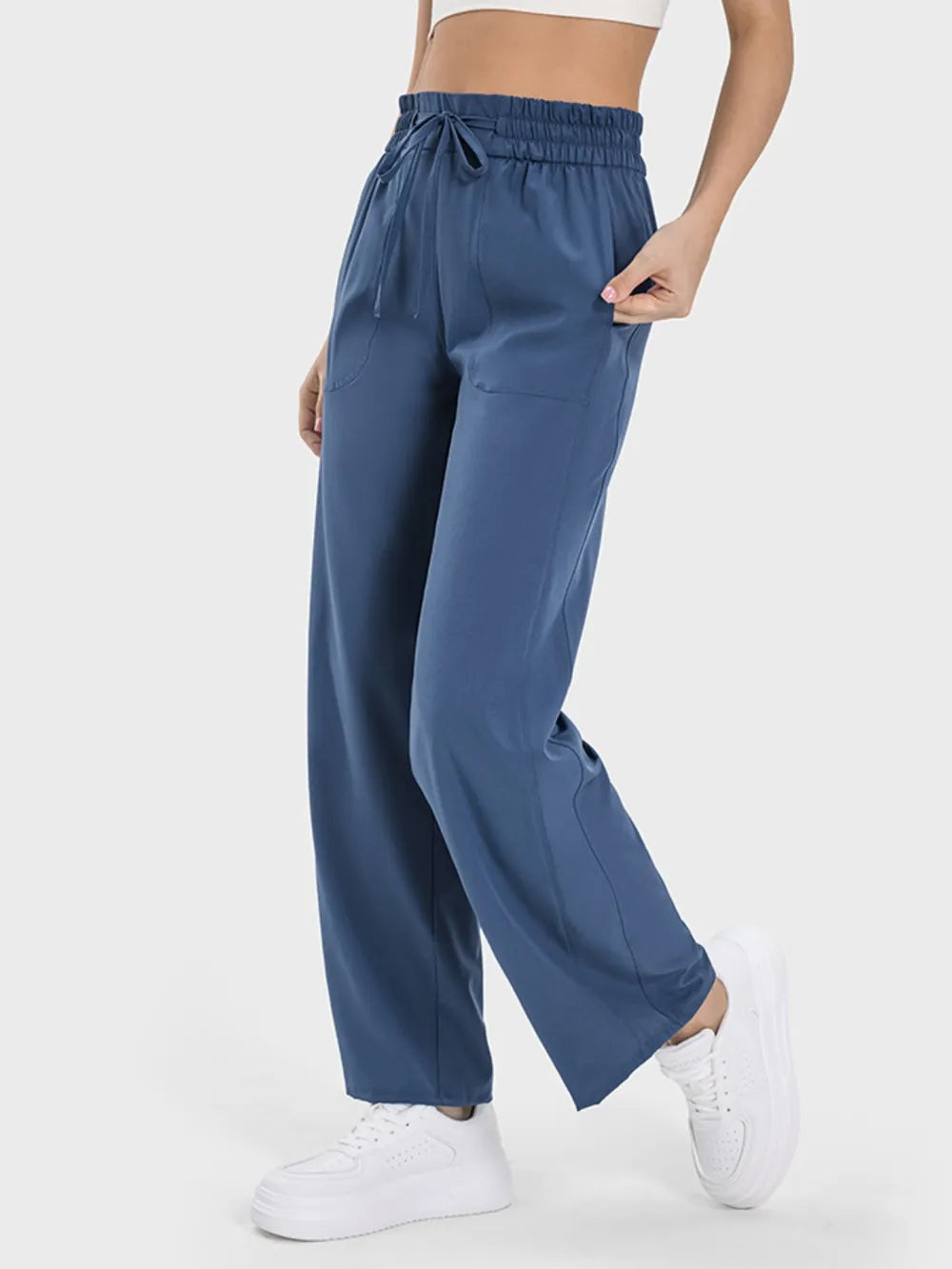 Millennia Drawstring Pocketed Active Pants - Ladyez