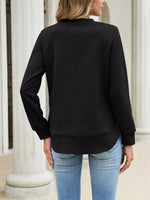 Textured Crew Neck Sweatshirt