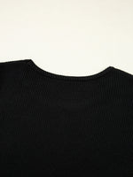 Ribbed Knit Cold Shoulder Sweater