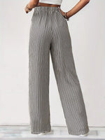 Striped High-Waisted Wide Leg Pants