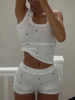 Ribbed Tank Top and Shorts Active Set - Ladyez