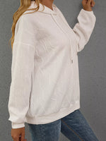 Full Size Embossed Lettering Casual Hoodie Plus Size