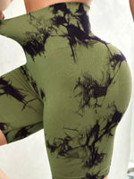 Tie-Dye High Waist Active Shorts - Ladyez