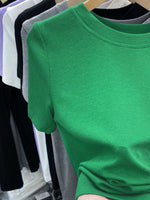 Crew Neck Short Sleeve T-Shirt - Ladyez