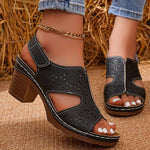 Open Toe Block Heels Sandals