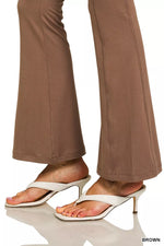 Zenana Brushed Dty Microfiber Flare Pants