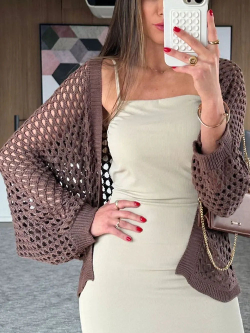 Hollow Out Open Front Cover-Up - Ladyez