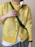 Color Block Button Up Cardigan