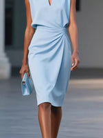 Ruched Waist Sleeveless Dress