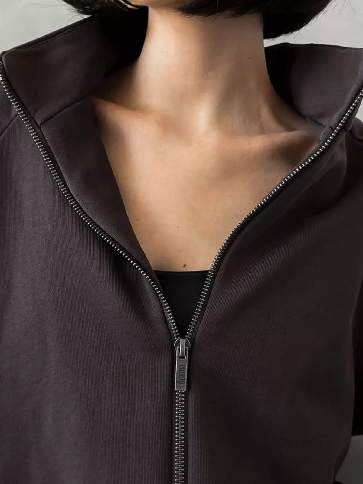Zip Up Long Sleeve Outerwear and Pants Set