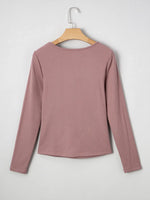 Ruched Front Long Sleeve T-Shirt