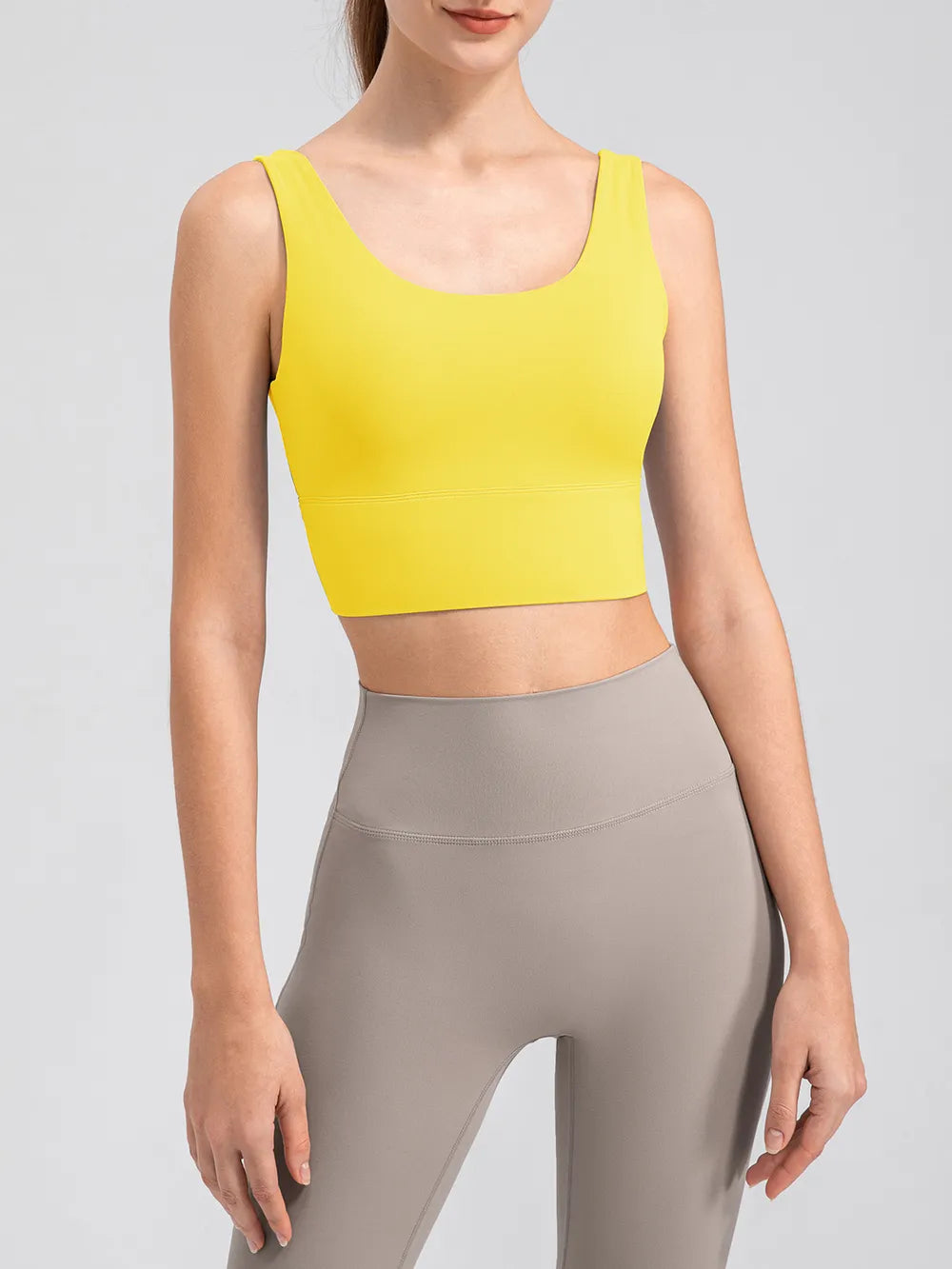 Scoop Neck Wide Strap Active Tank - Ladyez