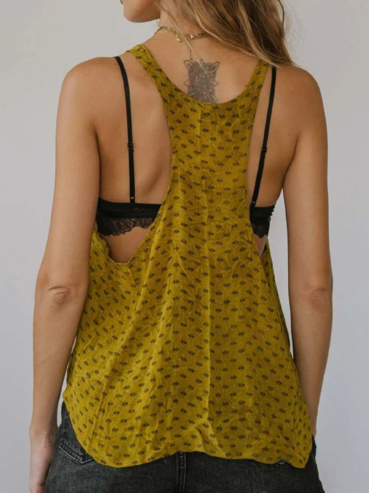 Printed Scoop Neck Tank - Ladyez