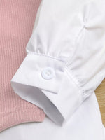 Children's Long Sleeve Shirt Dress and Knit Vest Set