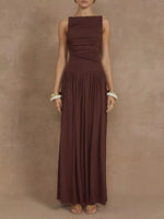 Ruched Sleeveless Maxi Dress
