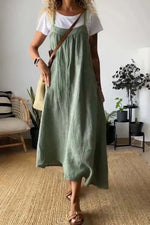 Full Size Ruched Cami Maxi Dress with Pockets Plus Size - Ladyez