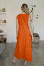 FAM-FAM Tiered V-Neck Sleeveless Dress - Ladyez