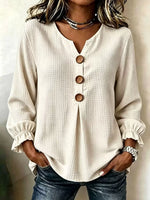 Waffle Knit Long Sleeve Top