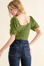 And The Why Buttery Soft Ruched Detailed Jersey Bodysuit - Ladyez