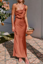 One Shoulder Sleeveless Maxi Dress - Ladyez