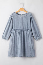 Vintage Wash Denim Dress with Pockets