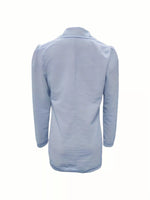 Texture Knit Double-Breasted Blazer