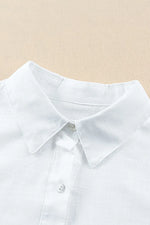 Button-Up Longline Shirt with Breast Pockets - Ladyez